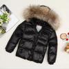 Winter New Style down Jacket for Boys and Girls, Korean Version, with Fox Fur Collar, Thickened, Mid-Length Children's Coat