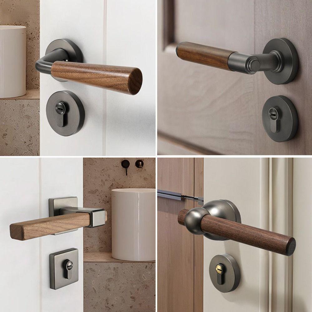 Magnetic Door Lock Wood Grain Safety Locks Simple Design Magnetic Lock  Bedroom Use