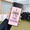 Luxusní pouzdro pro Samsung Galaxy Z Flip 4 3 5G černé PC pevné pouzdro na telefon módní zadní kryt ZFlip Funda princezna máma královna skořápka