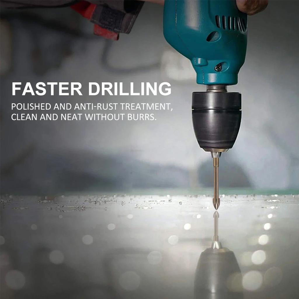 5pcs Drill Bit Set Triangle Drill Bit with Hex Shank 3/4/5/6/7mm Drill Bit Straight Shank for Metal Stainless Steel Drilling