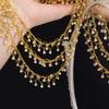 50CM Transparent Crystal Round Charm 10mm Circle Tassel Beaded Copper Short Waist Chains Necklace Bracelet DIY Jewelry Making