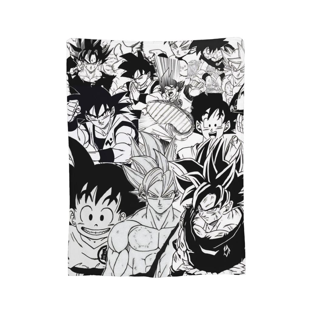 Super Saiyan DBZ Blankets Fleece Summer Air Conditioning Multifunction Throw Blankets for Bedding Bedroom Bedding Throws