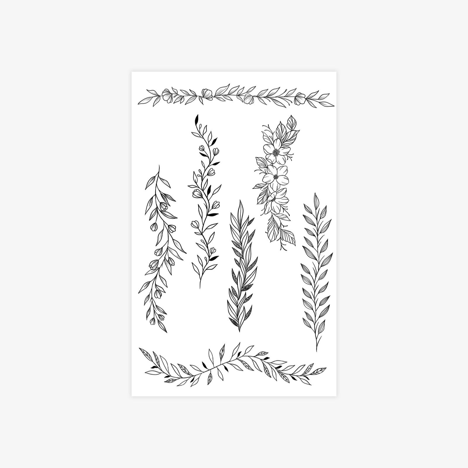 Tattoo Sticker Black Wicker Totem Waterproof Female Disposable Temporary Tattoo Sticker 12*19