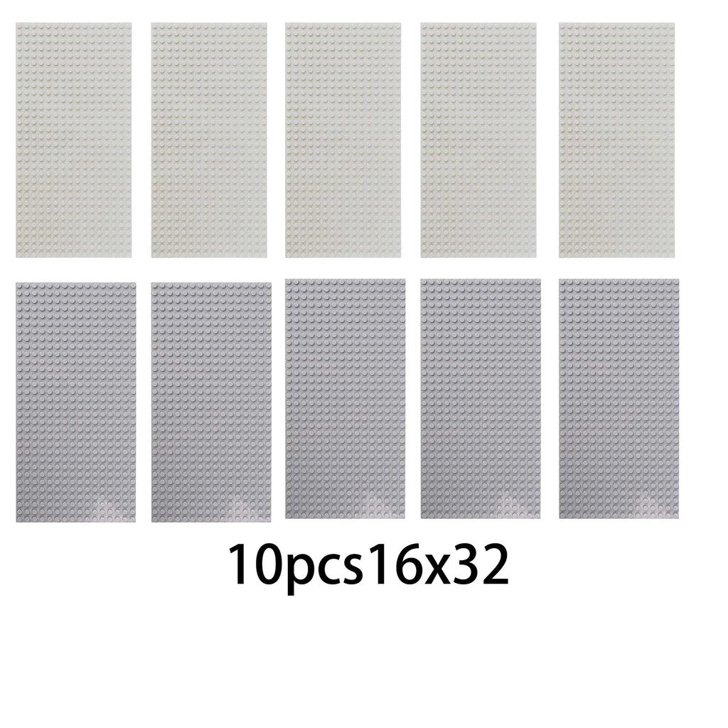 Perfect for play and displaying building block creations the 10 pieces with 16x32 holes are ideal for grass surfaces.