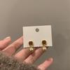 Drip Oil Square Pearl Stud Earrings Elegant Versatile Earrings Light Luxury High Sense Niche Earrings Women