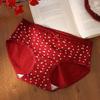 Women's Spring and Summer Print Benming Year Red 10A Bacteriostatic Extended Middle Waist Triangle Briefs