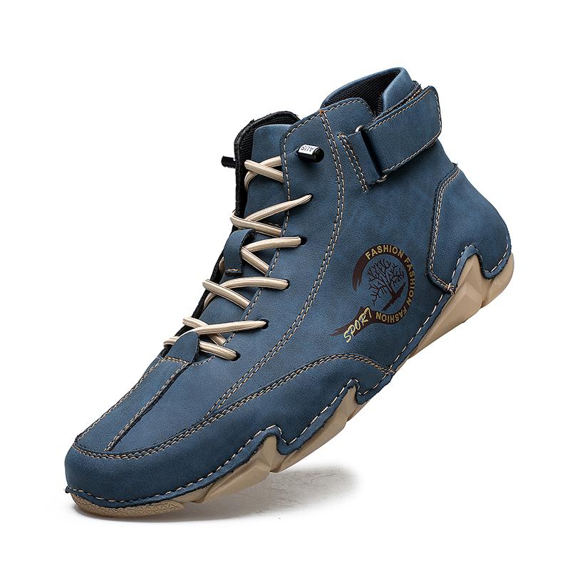Autumn Winter Handmade Split Leather Boots Men Shoes Comfortable Ankle Boots For Men Casual Shoes Moccasins Men Boots