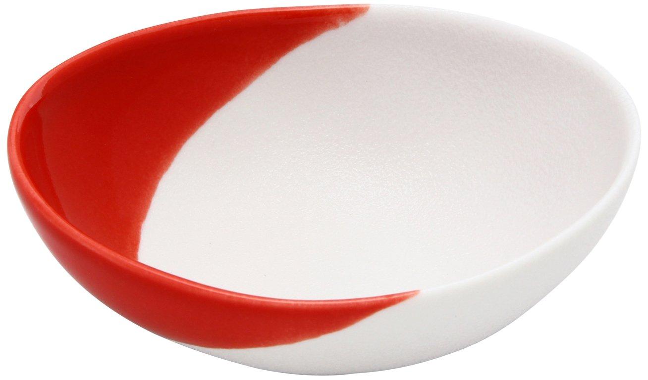 

Arita ware Kinzen kiln Oval small bowl Red Snow