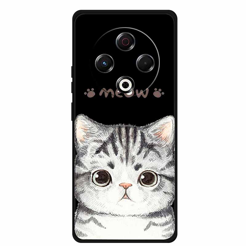 Coque For Tecno Spark 30 4G Case 6.78" Cartoon Cat Black Silicone Soft Back Cover Case For Tecno Spark 30 Case Spark30 Funda Bag