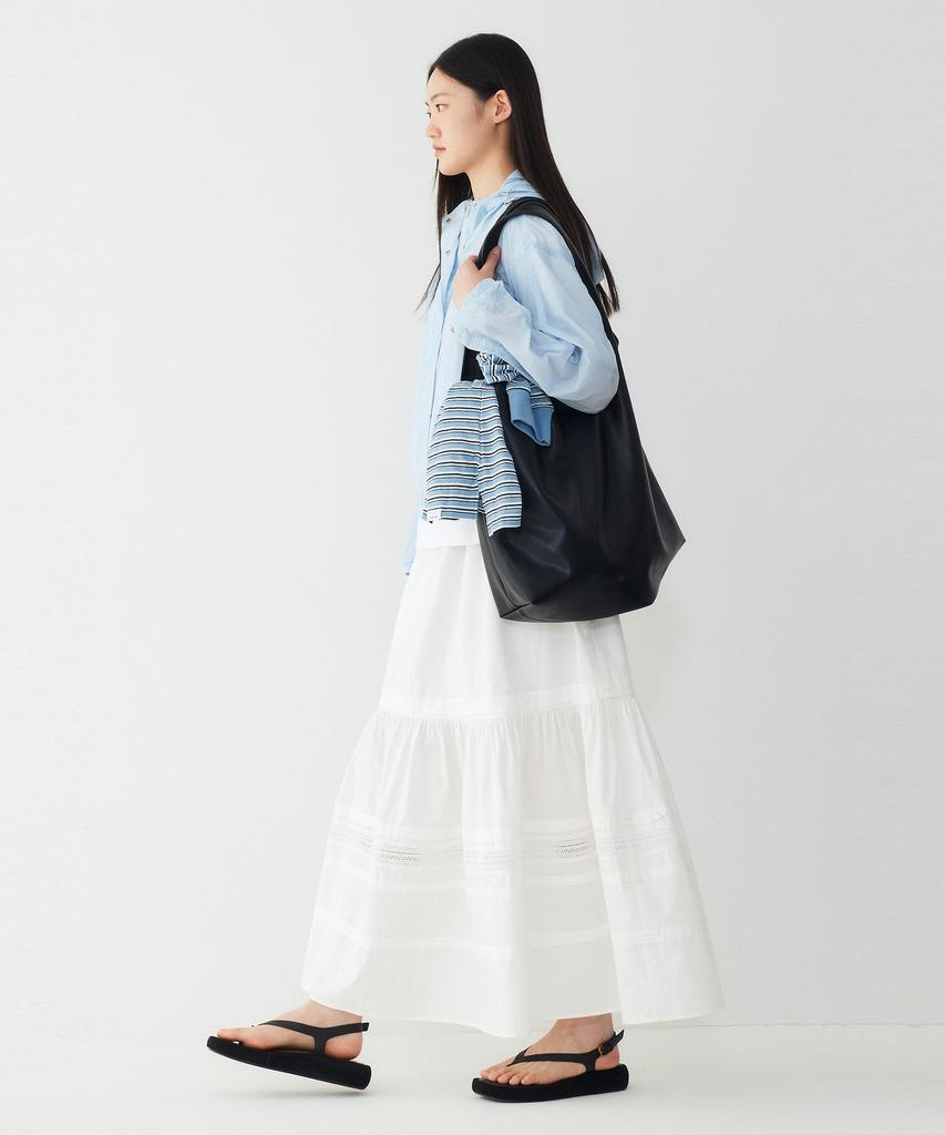 STUDIO TOMBOY Lace Tiered Elastic Skirt_Off-White 9176232983