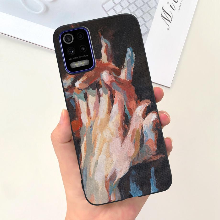 For LG K52 Q52 2020 Phone Case Soft Matte Silicone Capa For LGK52 LGQ52 2020 Funda Goothic Style Cartoon Back Cover Cute Pattern