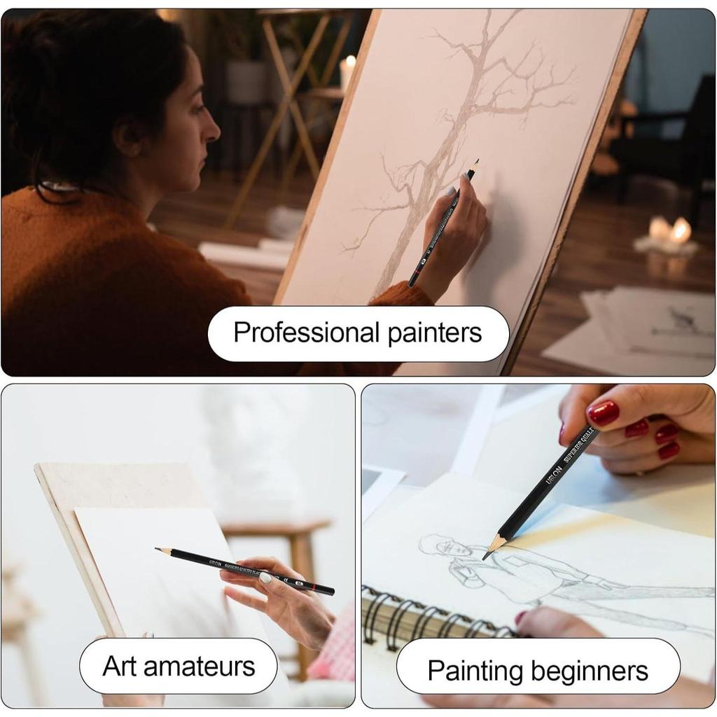 12 Pcs Drawing Pencil Set Sketching Kit Artist Pencil Set Graphite Pencil Set