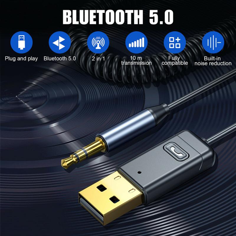 C11 Car Bluetooth-compatible 5.0 Transmitter Receiver Car Audio Aux Hands-free Call Two-in-one Audio