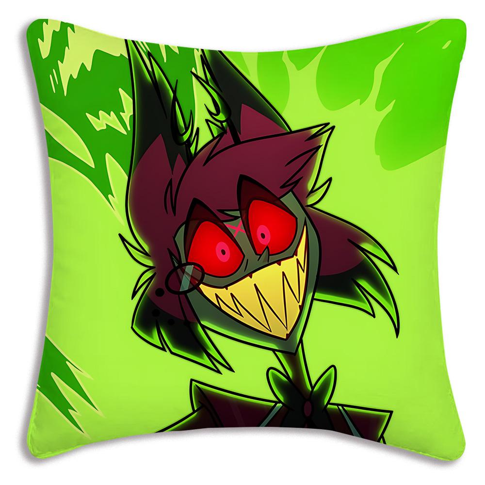 Anime H-Hazbins H-Hotel Pillow Covers Cartoon Sofa Decorative Home Double-sided Printing Short Plush Cute Cushion Cover