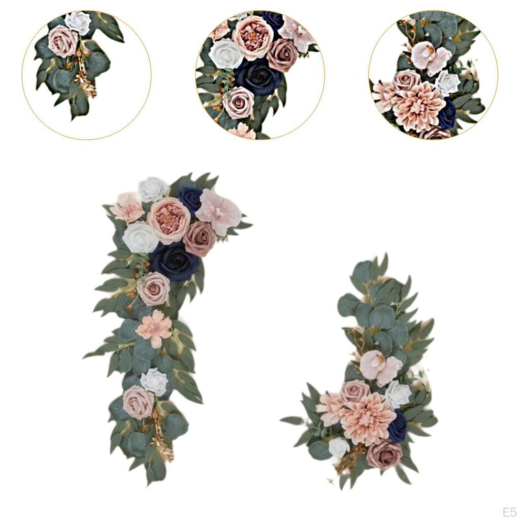 2 Pieces Floral Decor for Wedding Arch with Artificial Flowers Reception And Backdrop