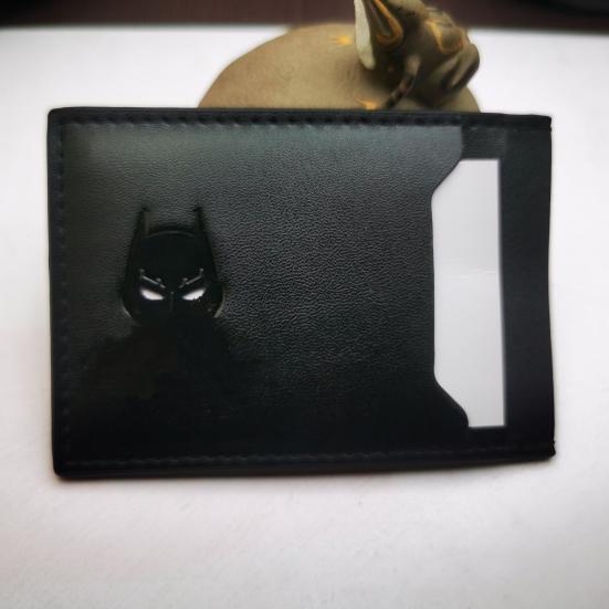 Portafoglio in pelle con pipistrello Porta carte con maschera da