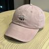 New style pure cotton washed soft-top baseball cap for women, spring and summer street fashion letter print, face-slimming curved brim cap for men