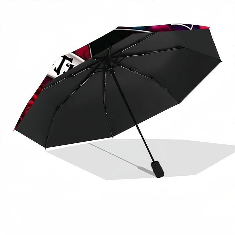 1pc The Nightmare Before Christmas Jack Skellington Automatic Opening Folding Umbrella with 8-Rib Iron Frame, Suitable for Fans, Travel, Dai