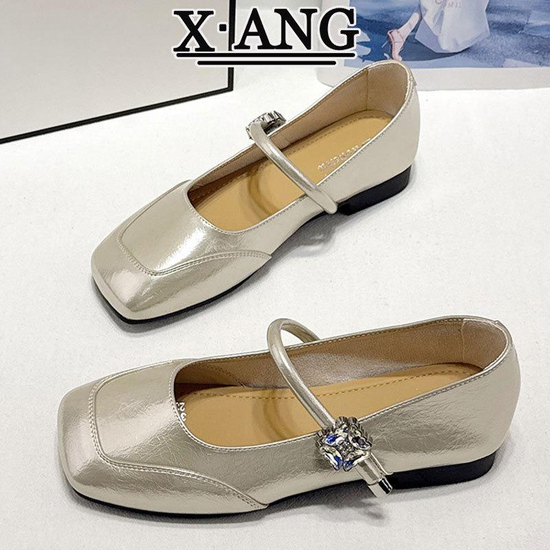 Leather shallow mouth single shoes soft sole not tired feet women's shoes new summer skirt flat Mary Jane shoes
