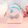 Pvc Transparent Coin Purse With Laser Butterfly Bow Waterproof Keychain For Girls