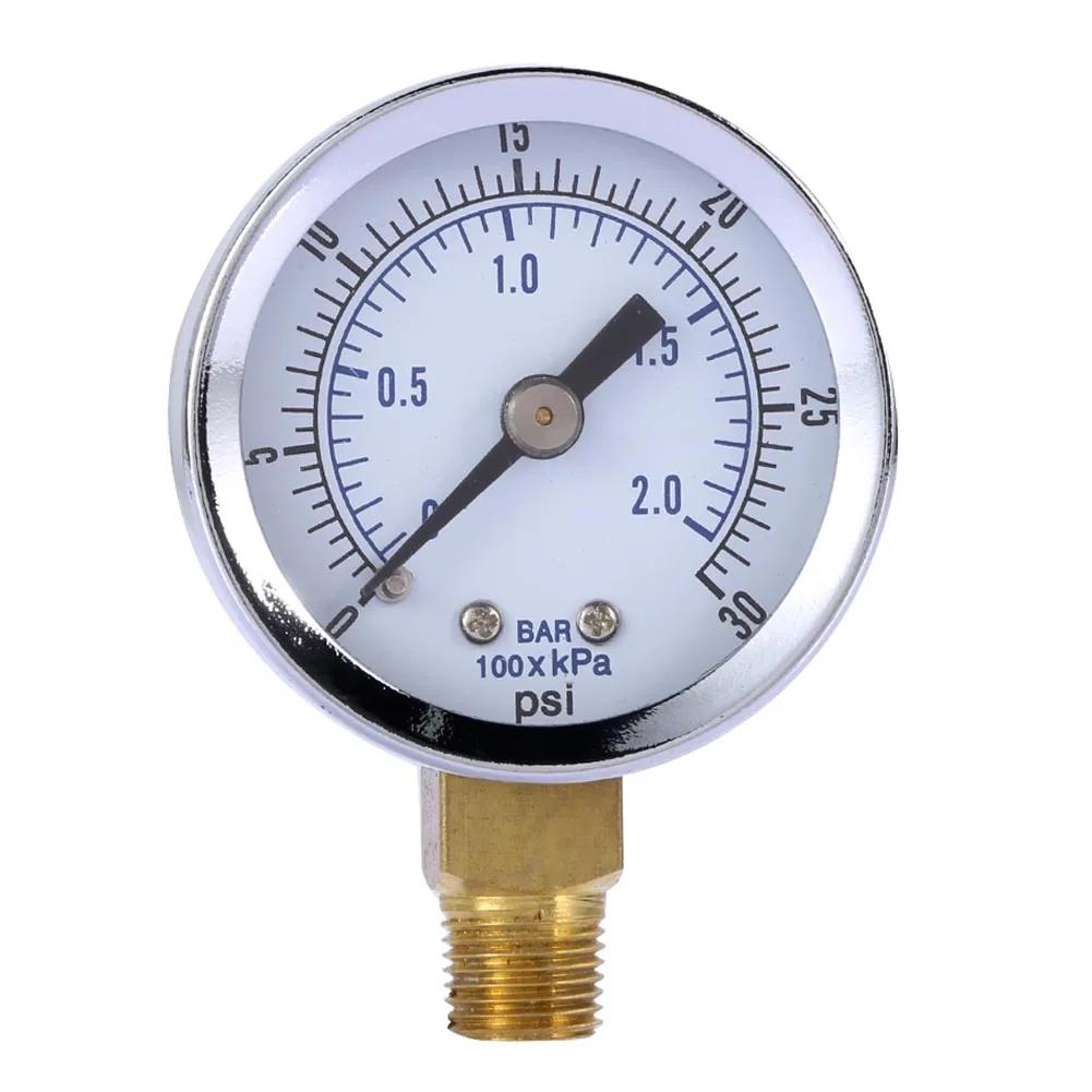 Face Pressure Gauge 15/30/60//100//160/200 PSI & Bar for Air Gas Water Fuel Liquid.Car Tyre Air Pressure Tester Tire Gauge