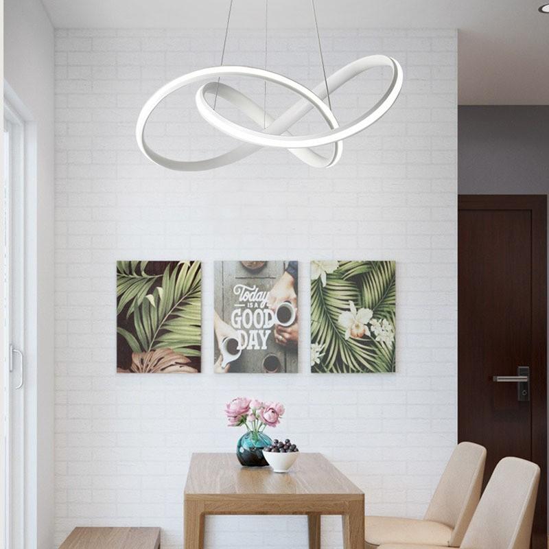 59W Tricolor Changeable Bedroom Office Hanging Lamp Living Room Decoration Suspension Lamp LED Modern Pendant Light