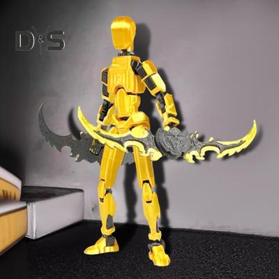 1 conjunto de bonecos de ação de robô com acessórios, modelo de robô impresso em 3D móvel e multiarticulado, boneco articulado, decoração, presente para crianças e adultos