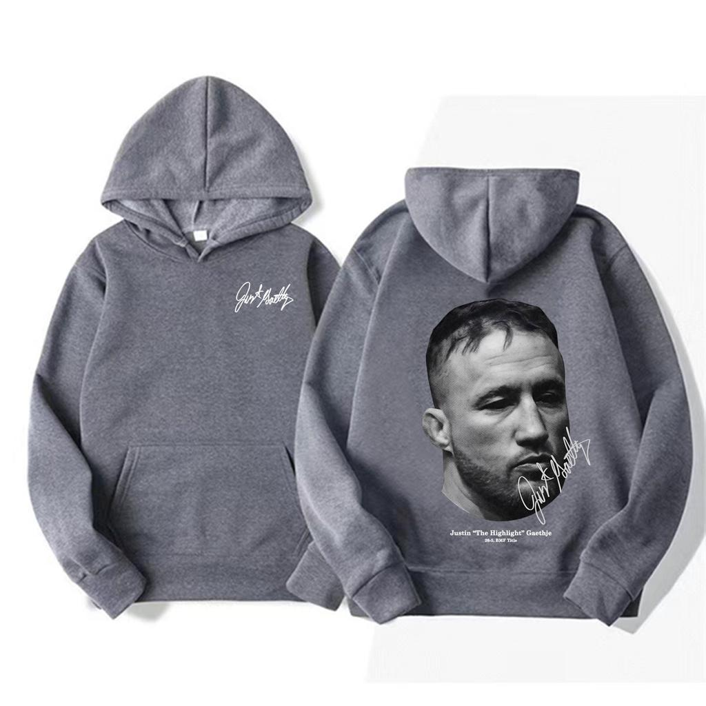 Justin The Highlight Gaethje Graphic Hoodies Men Women Vintage 90s Violence Aesthetics Sweatshirt Oversized Hoodie
