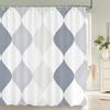 1 Pcs Shower Curtain Color Stripe Printed Bathroom Curtain Polyester Cloth Waterproof Home Decoration Curtain With Hooks