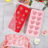 Ice Tray, Silicone Easy Release Ice Cube Mold, Reusable Love Heart Pink Blue Red 10 Compartment Cupcake Mold For Baking Freezing