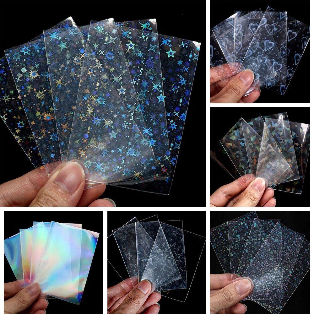 50 sztuk laserowych koszulek na karty, folia ochronna na fotokarty do K-pop, planszówek, kart Tarota, fotokart