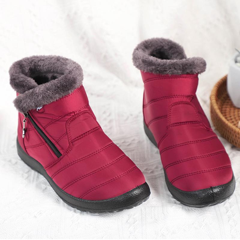 Stiefel für Damen, Winter-Stiefeletten, warme Pelzstiefel, Damenstiefel, Schuhe, flache Stiefel, warme Stiefel, Schneestiefel in Übergröße