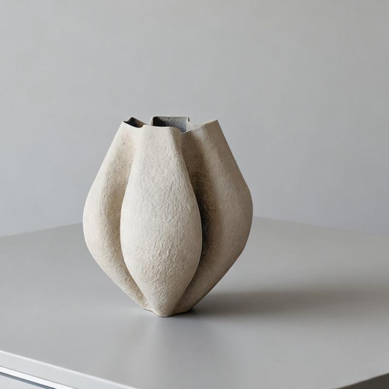 Artistic Vase Irregular Geometric Folds Flowerpot Resin Handicrafts Flower Arrangement Accessories Flower Vase Home Decoration