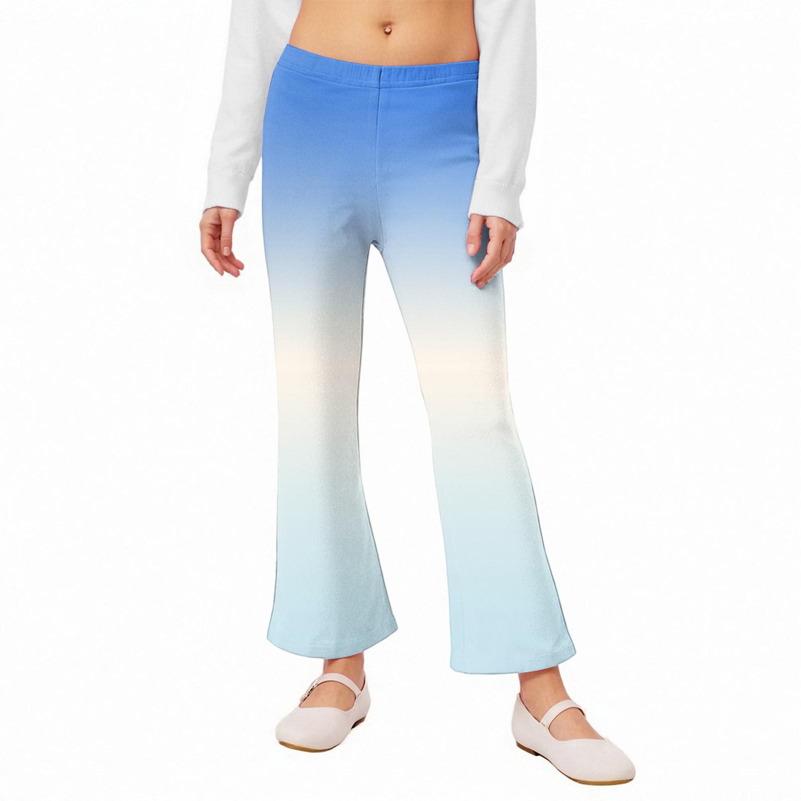 

Расклешенные леггинсы для девочек - Брюки-клеш с принтом 140