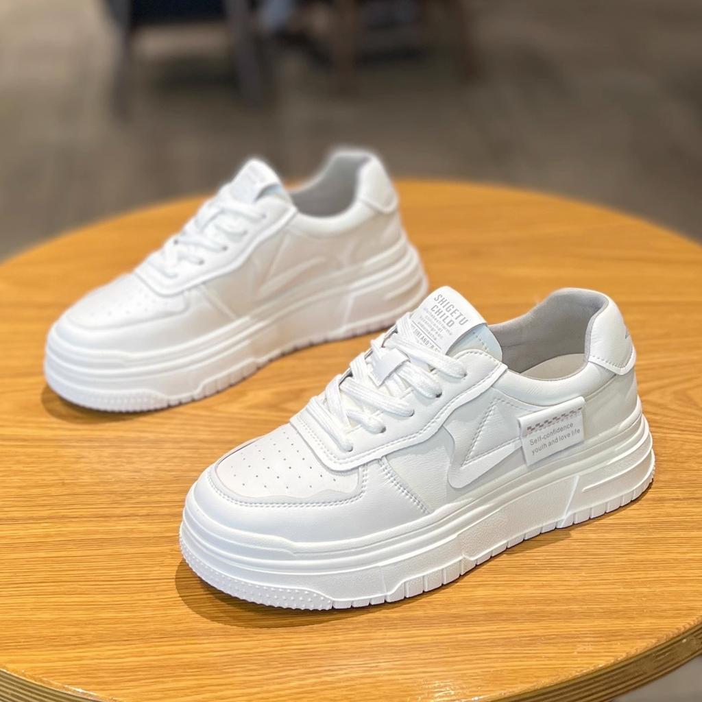 (Clearance Price Is Non-refundable)! Platform White Shoes Women's 2025 Versatile Lace-up Heightening Breathable Casual Board Shoes Muffin