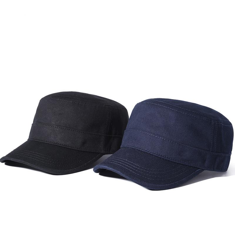 Large Size Flat Top Hat Men's and Women's Solid Color Versatile Outdoor Fishing Hat Peaked Cap Sweat-absorbing Sunshade Sun Protection Cap