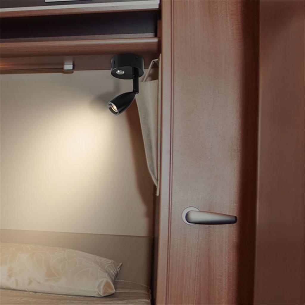 RV DC 12V 24V Type C USB LED Dimmable Spotlight,Small Reading Light with USB Charging Port ,Touch Dimming Warm Lamp for Ship