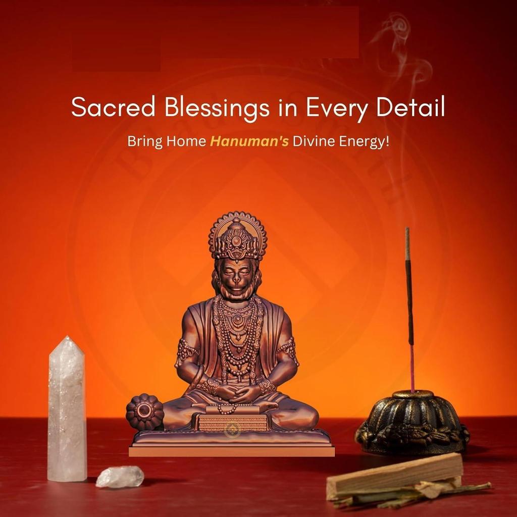 Bajrangbali Hanuman ji Idol Statue murti for Car Dashboard Home Decoration Puja Mandir Copper Color