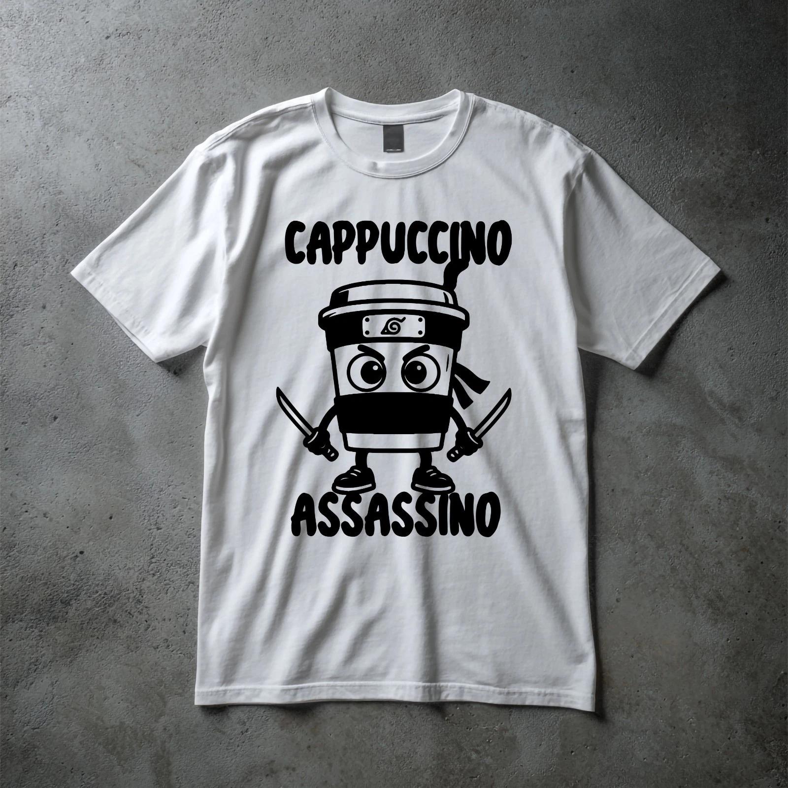 Cappuccino Assassino T-Shirt – Italian Brainrot Funny Meme Tee S