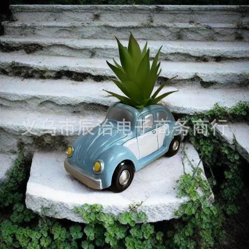 Kreativní retro květináč ve tvaru auta pryskyřičná květináčová dekorace je vhodná pro dekoraci nádvoří domu balkonu zahradničení