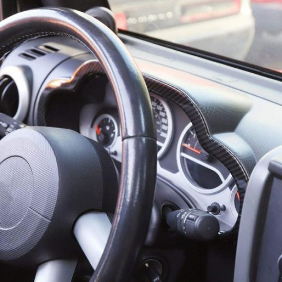 Car Dashboard Trim Cover Decor Frame for Jeep Wrangler JK 2007-2010 Carbon Fiber