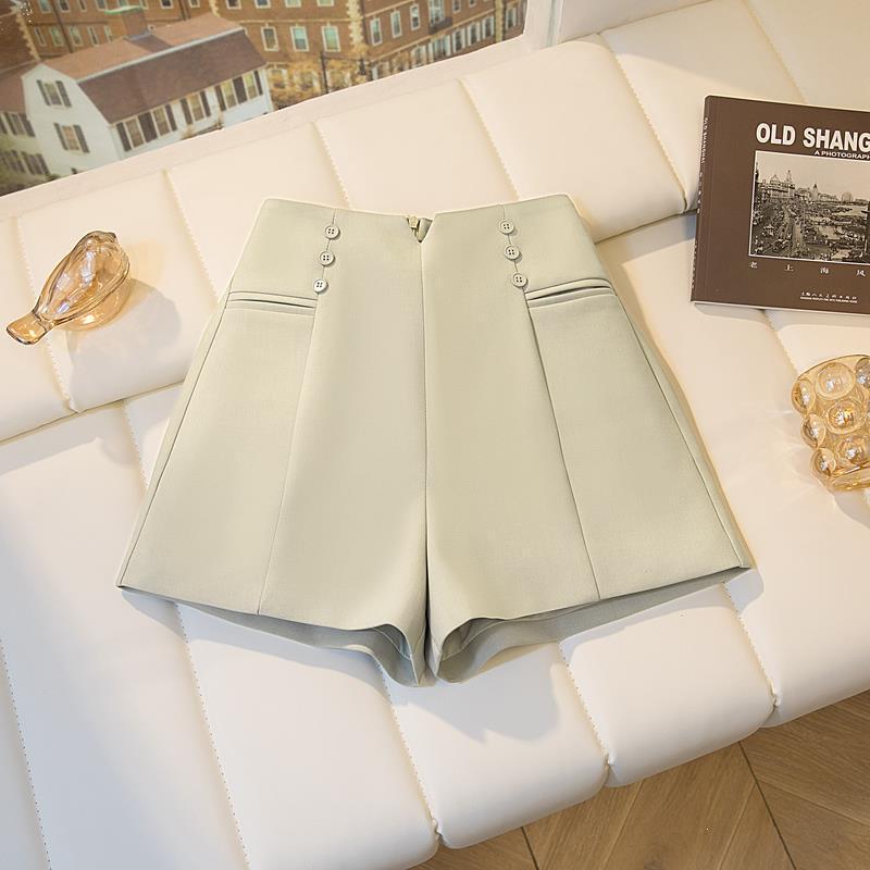 

Chic Women s High-Waisted A-Line Slimming Suit Shorts for Petite Figures - Spring/Summer 2026 Versatile Casual Style Medium
