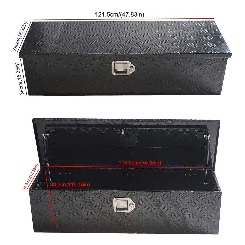 YESHMA LKW Werkzeugkiste Aluminiumkiste Werkzeugkiste Pritschenwagen Ladeflächen Aufbewahrungsbox Pritschenwagen Ladeflächen Werkzeugkiste Aufbewahrungsbox Griff Abschließbare Beschläge Inklusive Schwarz