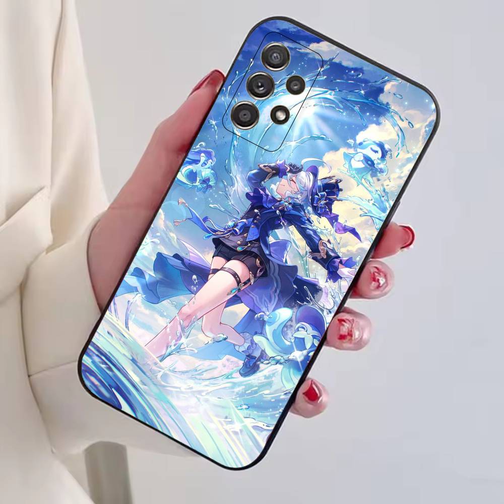 Genshin Impact F-Furina Phone Case For Samsung S25,S24,S21,S22,S23,S30,Ultra,S20,Plus,Fe,Soft Silicone Black Cover