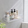 Metal Wall Mounted Bathroom Storage Rack Shower Caddy Organizer Shelf for Shampoo Soap Holder with Adhesive Hook for Easy Installation