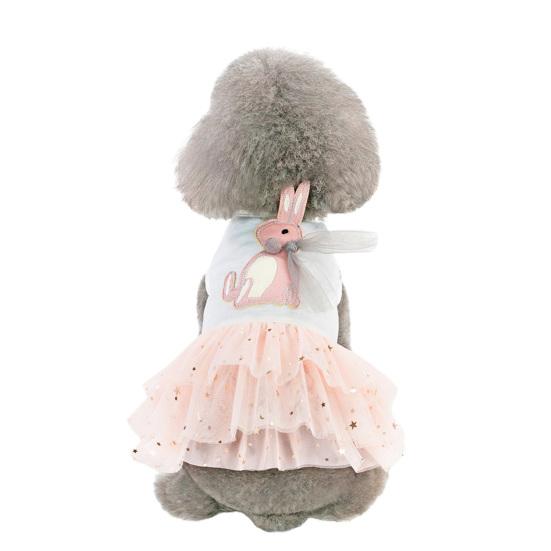 Dog Dress Soft Stretchy Cotton Sweet Rabbit Pattern Dog Clothes for Party