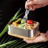 New 304 stainless steel bamboo lid lunch box, Japanese style lid preservation box, lunch box, lunch box, food storage box