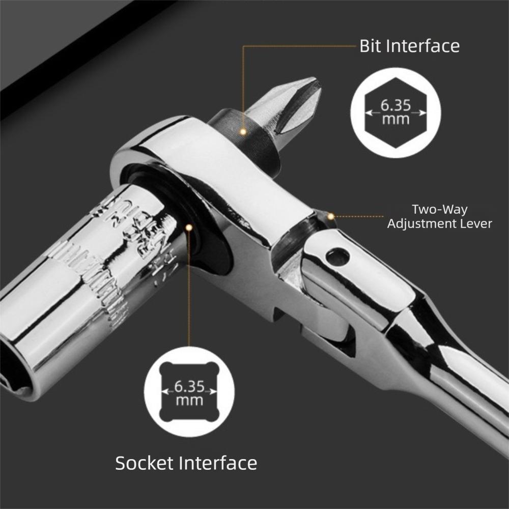 Round Handle Quick Spanner Tool Metal Double Head Ratchet Durable Ratchet Wrench  Hand Tool