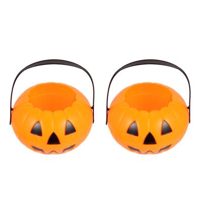 2 Pezzi Secchiello Zucca Vaso Caramelle Bambino Mini Secchielli di Halloween Plastica