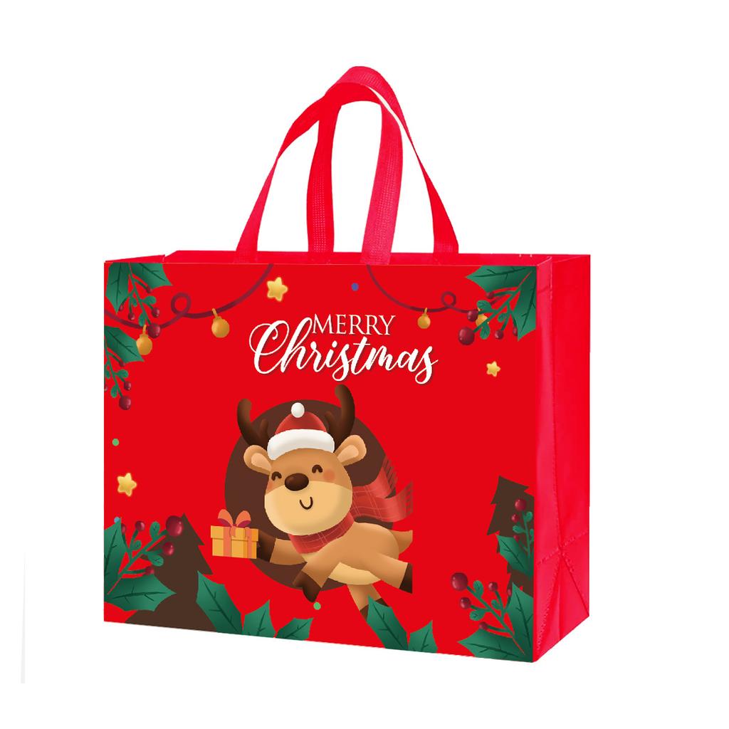 Handheld Gift Bag Christmas Non-woven Bag Portable Reusable Christmas Shopping Bag Eco-friendly Packaging Bag